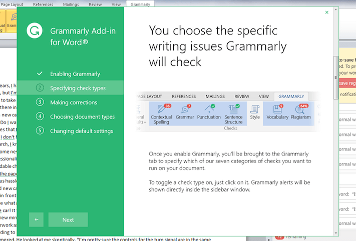 can grammarly be used in word for mac
